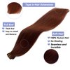 Tape in Remy Human Hair Extensions #33 Dark Auburn Double Sided Seamless Skin Weft Silk Straight 100% Real Hair Glue in Extensions for White Women 60grams 22 Inch