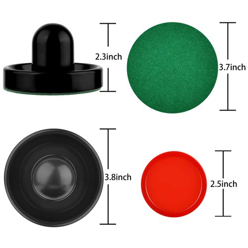 Coopay Air Hockey Pucks and Paddles, Air Hockey Paddles and Air Hockey Pushers Air Hockey Puck, Goal Handles Paddles Replacement Accessories for Game Tables(4 Striker, 8 Red Puck Pack)