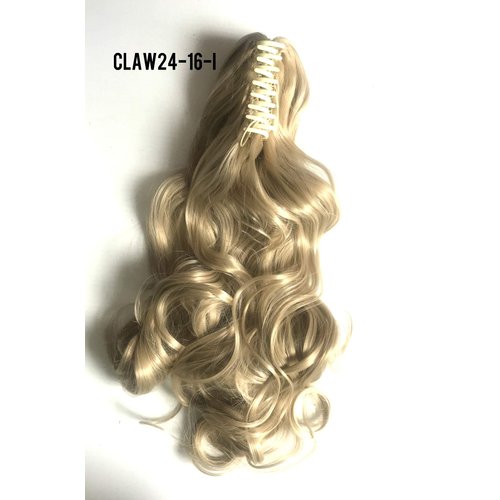 24" Claw Clip in Wavy Ponytail Extensions Natural Medium Blonde #16 Heat Friendly Fire Resistence Fiber …