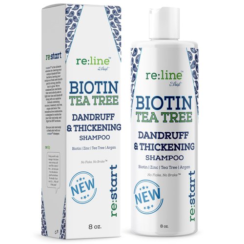 Anti Dandruff Shampoo for Men Tea Tree Oil Shampoo for Dandruff Treatment Natural Zinc Shampoo for Thinning Hair Thickening Shampoo for Men Hair Loss Mens Biotin Shampoo (8 OZ)