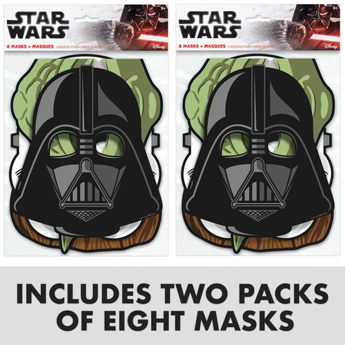 Unique Star Wars Masks & Button | Pack of 16 | Star Wars Party Decorations | Star Wars Birthday Decorations | Star Wars Party Favors | 16 Pack
