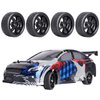 4PCS Width:1.02" (26mm) OD 2.56"(65mm) Rubber Tires & Wheel Rims 12mm Hex Hub for 1/10 Scale RC Vehicle On Road Touring Car