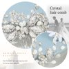 Easedaily Crystal Bride Wedding Hair Comb Silver Rhinestone Bridal Hair Piece Pearl Side Combs Hair Accessories for Women and Girls