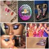 12 Colors Chunky Face Glitter No Glue Cosmetic Body Nail Eye Hair Art Resin Tumbler Glitter Holographic Glitte Glitter Makeup Chunky Sequins Party Glitter for Rave Festival Fine Glitter Eyeshadow