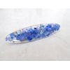 Generic 2 3/4 inch blue or creme oval speckled alligator hair clip barrette (Primary color: Creme)