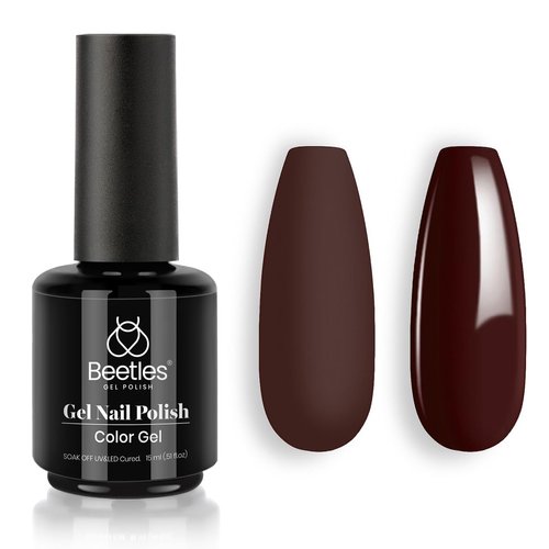 beetles Brown Gel Polish, 1Pcs 15ml Maroon Red Gel Nail Polish Dark Red Gel Polish Deep Burgundy ...