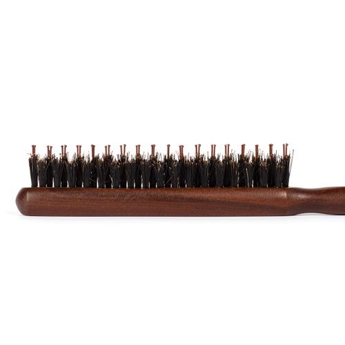 GranNaturals Boar & Nylon Bristle Styling Brush - Teasing Comb with Rat Tail Pick for Backcombing, Smoothing, Edge Control and Volume Creation