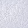 WINLIFE 100% Cotton Quilted Pillow Sham Floral Printed Pillow Cover White