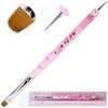 Ivy L Premium 2 Way French Gel Acrylic Nail Art Kolinsky Brush with Dotting Tool for Professional Manicure Cuticle Clean up Nail Art Design (Size # 8, Pink Marble)