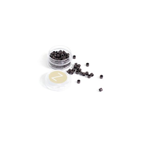 NINFAS Hair Extensions - Weft Beads #F02 Darker Brown 4.5mm, 100 Pieces