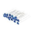 inSowni 40pcs Bridal Wedding Rhinestone Rose Flower U-shaped Hair Pins & 6pcs Twist Pearl Hairpins Headpiece Set in Gift Box for Women Girls Bridesmaid (Royal Blue Set)