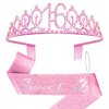 Sweet 16 Birthday Tiara and Sash Kit- Pink "Sweet 16" Birthday Decorations 16th Birthday Party Gifts Birthday Party Supplies for Girls