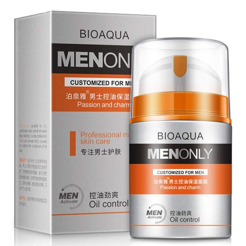 BIOAQUA Men Сlean Pores Skin Face Cream Controls Sebum Hydro-lipid Skin Oil Balance Nourishes Feeling of Freshness 50g