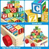Atoylink ABC Wooden Building Blocks for Toddlers 1-3, 30 Pcs Alphabet & Number Stacking Toys with Storage Pull Toy Car Learning & Education Montessori Toys for 1 2 3 Year Old Baby Boy Girl Gifts