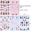 Christmas Nail Art Stickers Cute Nail Decals 3D Self-Adhesive Snowman Candy Cane Elk Tree Flower Nail Art Designs Supplies 5PCS Winter Xmas Nail Sticker Nail Art for Women Girls DIY Nail Decorations