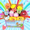 POKONBOY Squishies Donut Squishy Toys, 14 Pack Food Squishies Kawaii Cute Donuts & Ice Cream & Pizza Slow Rising Creamy Scent Stress Relif Squishies Pack Party Favors Decorative with Key Chain