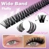 Fluffy Lash Clusters 8-16mm Thick Cluster Eyelash Extensions 143 PCS D Curl Volume Lash Clusters Wide Band Individual Lashes False Eyelashes DIY at Home Beginner Friendly, by Anforlin