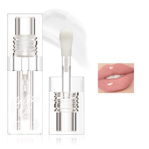 Hydrating Lip Glow Oil for Women,Transparent Clear Lip Gloss for Girls Color changing Plumping Lip Oil Moisturizing Tinted Lip Balm for Lip Care (Crystal, 1 pcs)