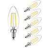 SHUWDKAR 12V Candelabra LED Light Bulb Low Voltage 25 watt Equivalent, 12V LED Bulb E12 3000K 24volt Candelabra Light Bulbs for RV, 6 Pack