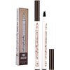QUEMISS Brow Pen Waterproof Eyebrow 3D Pen Microblading Brow Pencil Makeup with 4 Fork Tip Micro-Fork Liquid Eyebrow Pencil (01#Chestnut)