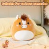 Athionsu 12 Inch Horse Plush Pillow Soft & Cuddly Stuffed Horse Soft Squishy Gifts for Toddler Kids Boys and Girls