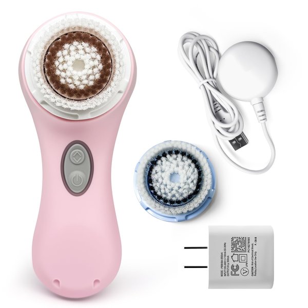 Clarisonic Mia 2 Electric Face Cleansing Brush with 2 Brush Heads, Sonic Facial Brush for Deep Cleaning & Exfoliation, Waterproof Rechargeable (Pink)