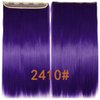 iLUU Clip in Hair Extensions 100g 24" Straight Thick Heat-Resisting Fiber Hairpiece #2410 Dark Purple Long Synthetic Hair Clip in Extensions 5Clips Hairpiece for Beauty Girls Women