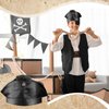 Funtery 48 Pcs Halloween Pirate Hat Pirate Party Accessories Kids Paper Pirate Costume Cap for Caribbean Cosplay (Captain)