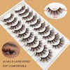 Brown Eyelashes Natural Look Dark Brown False Lashes Wispy Faux Mink Lashes Fluffy Fake Lashes 3D Strip Evelashes Pack 10 Pairs(MQ607)