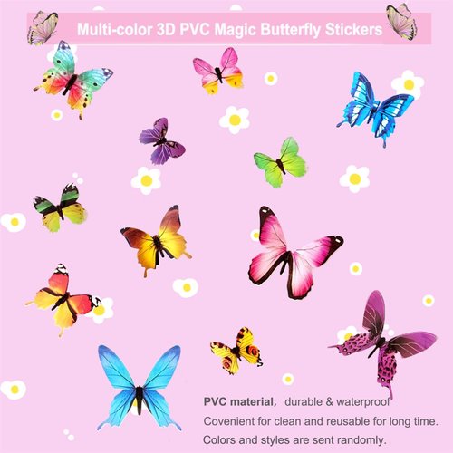 Magic Balloon Garland Kit Assorted Colors Latex Balloons Arch with Colorful Butterfly Flower Foil Balloons Butterfly Stickers for Birthday Wedding Bridal Shower Baby Shower Decorations Party Supplies