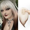 forfeels Hair Toppers for Women 10 Inch Platinum Blonde to Brown Hair Topper Bangs Hair Clip 360° Cover Fake Clip in Bangs Synthetic Hair Extensions Hair Pieces for Women Daily Parties