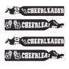 50 Pack Black Cheer Bracelets for Girls, Ponytail Holder for Cheerleader Gifts, Pom Pom Design (4 In)