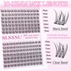 SLSXNL Natural Lash Clusters Wispy Clear Band Cluster Eyelash Extensions 10-12MM Short Natural Look Eyelash Clusters C Curl Thin Band False Eyelashes (Clear and Black Band)