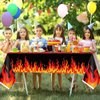 Fire Heroes Table Cloth Firefighter Themed Birthday Party Supplies Plastic Firefighter Table Cover Flame Theme Firefighter Tablecloth for Party School Activity(3 Pieces)