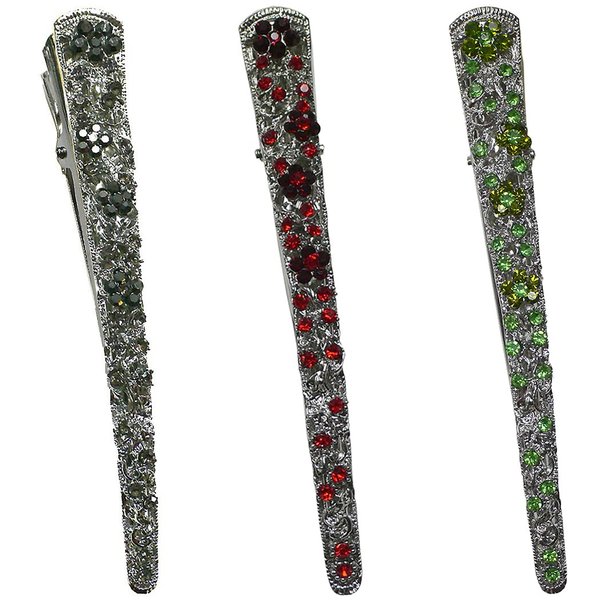 Set of 3 JCGY Alligator Strong Metal Hair Clips Long Duckbill Clips Beakclips for Hair Upstyling for Women Girls NM110-2-3nJetNredNgreen