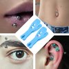 Body Piercing Clamps Tool - Usiriy 25PCS Disposable Triangle Body Piercing Needle Slot Forcep Clamp Piercing Clip Puncture Hemostatic Forceps Ear Nose Lip Navel Piercing Supplies Blue Plier (Triangle)