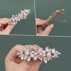 Hair Barrettes for Women, Rhinestone Pearl Hair Clips Sparkle Hair Barrettes Crystal Hair Clips for Women Girls Fancy Bridal Hair Clips Wedding Hair Accessories (Gold)