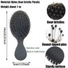 Boar Bristle Mini Hair Brush Travel Detangling Paddle Brush for Curly Fine Straight Natural Tangled Hair, Anti-frizz Detangler Brush Styling Hairbrush for Women Men, Boar Nylon Mixed Bristle Brush
