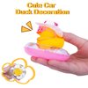 MuMyer Yellow Duck Car Ornaments Rubber Duck Car Dashboard Decorations with Love Glasses Mini Swim Ring Sun Hat Necklace for Car Dashboard Decoration(D3)