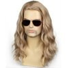 PATTNIUM Blonde Wig Men Wig Shoulder length Wig Ash Blonde Wig Wavy Ash Blonde Wig Male Hair Heat Resistant Synthetic Hair Cosplay Party Costume Daily Wear Wig (Ash Blonde)