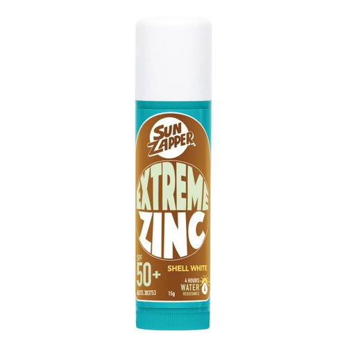 Sun Zapper (Shell White) Extreme Zinc Stick - White Colour Mineral Sunscreen Stick SPF50+ UVA/UVB+ Unbeatable Sun Protection Sunblock, Sun Cream Made in Australia