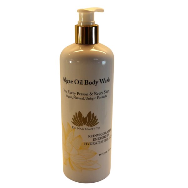 Dr. NAR Beauty Algae Oil Body Wash – Moisturizing, Hydrating & Nourishing Cleanser for Sensitive & Dry Skin – Suitable for Men, Women & Children – Non-Foaming, Vegan & Cruelty-Free – 16 oz Pump