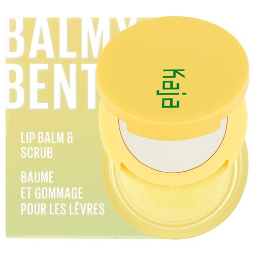 Kaja Lip Bento Balm + Scrub | with Coconut Oil, Clear Finish, Moisturize, Exfoliate, Smoothes Lips, Compact Travel Size, Piña Colada, 0.4 Oz
