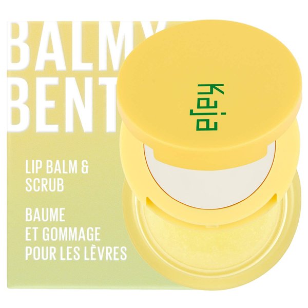Kaja Lip Bento Balm + Scrub | with Coconut Oil, Clear Finish, Moisturize, Exfoliate, Smoothes Lips, Compact Travel Size, Piña Colada, 0.4 Oz