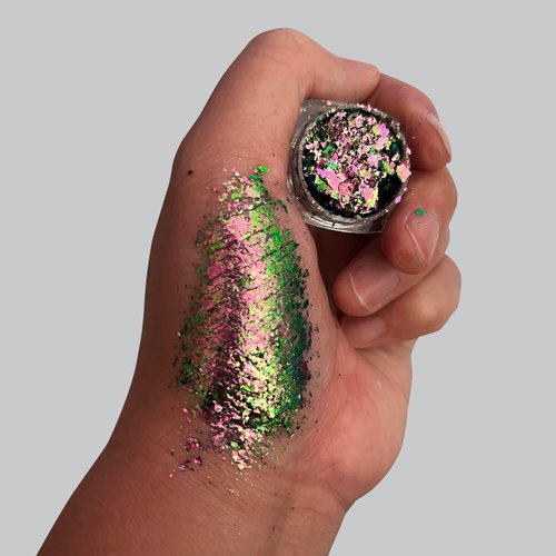 SZDYM Super shine duochrome powder,Colorful neon eye shadow flakes,Multi-Reflective Finishes Makeup,0.26 Grams Pressed Highly Pigmented Minerals (#04)