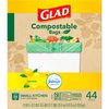 Glad Kitchen Compost Bags 2.6 Gallon 100% Compostable Bag, Febreze Lemon, 44 Count