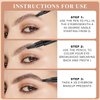 Eyebrow Pen, PreciRise Microblading Eyebrow Pencil with a 4 Micro-Fork Tip and One“8 x 6'' IN Double Sides Practice Skin for Natural Looking Hair-Like Defined Brows, Stays on All Day, Gray Brown