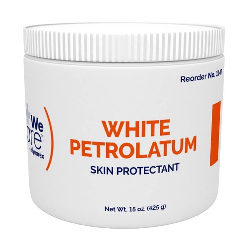 Dynarex White Petrolatum, Petroleum Jelly for Dry, Damaged or Cracked Skin, Soothing White Petroleum Jelly for Minor Skin Irritations, 15 oz. (425g) Jar, 1 Petroleum Jelly Jar