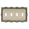 Franklin Brass 64461 Pineapple Quad Toggle Switch Wall Plate/Switch Plate/Cover, Brushed Satin Pewter