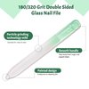 CANVALITE Glass Nail File for Natural Nails Double Sided 180/320 Grit Crystal Nail Files with Case Glass Fingernail File Stocking Stuffers for Women Girls Gifts, Light Green